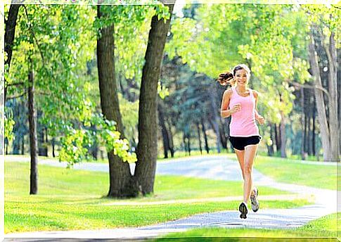 woman running in the park