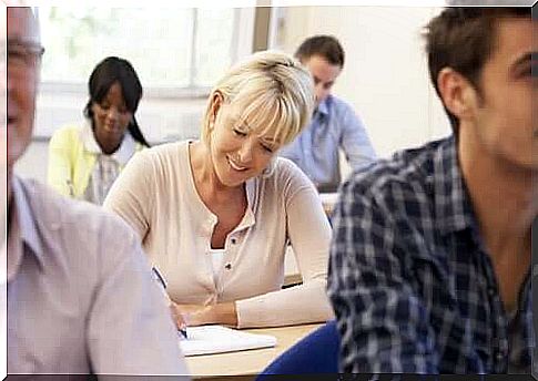 lady studying in a youth class