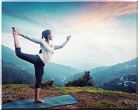 woman doing yoga