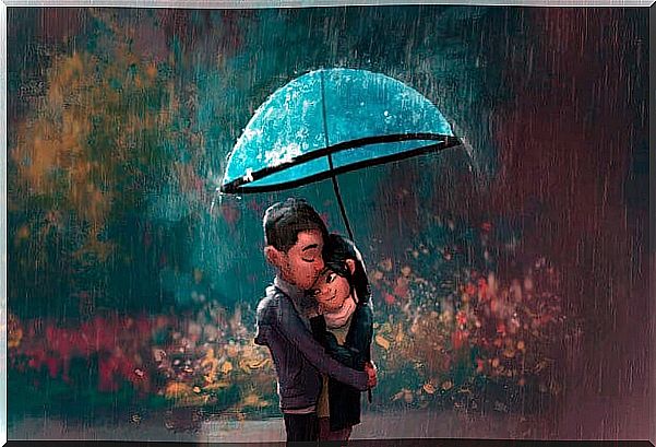 couple under an umbrella