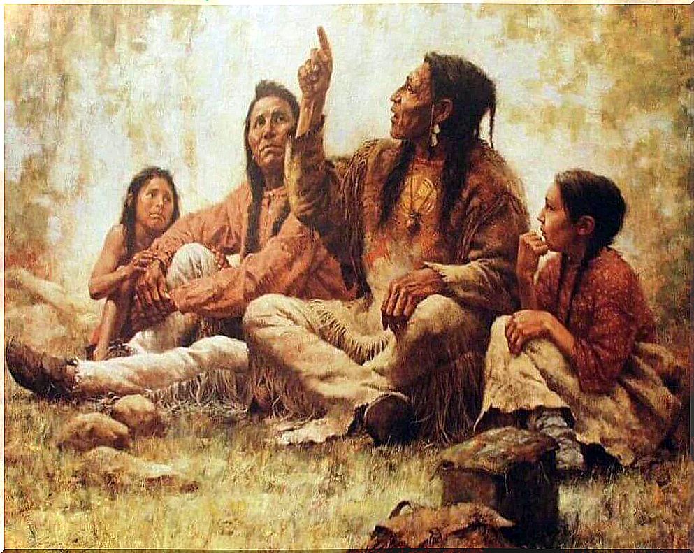 Indians telling stories