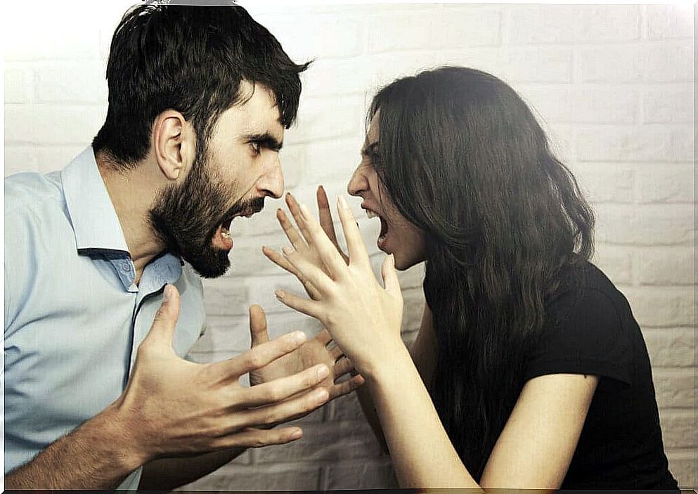 screaming couple in discussion