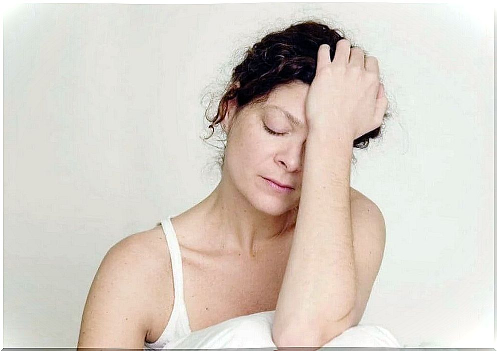 exhausted woman