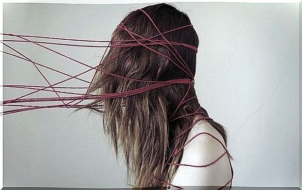 Woman trapped by the wires of manipulation